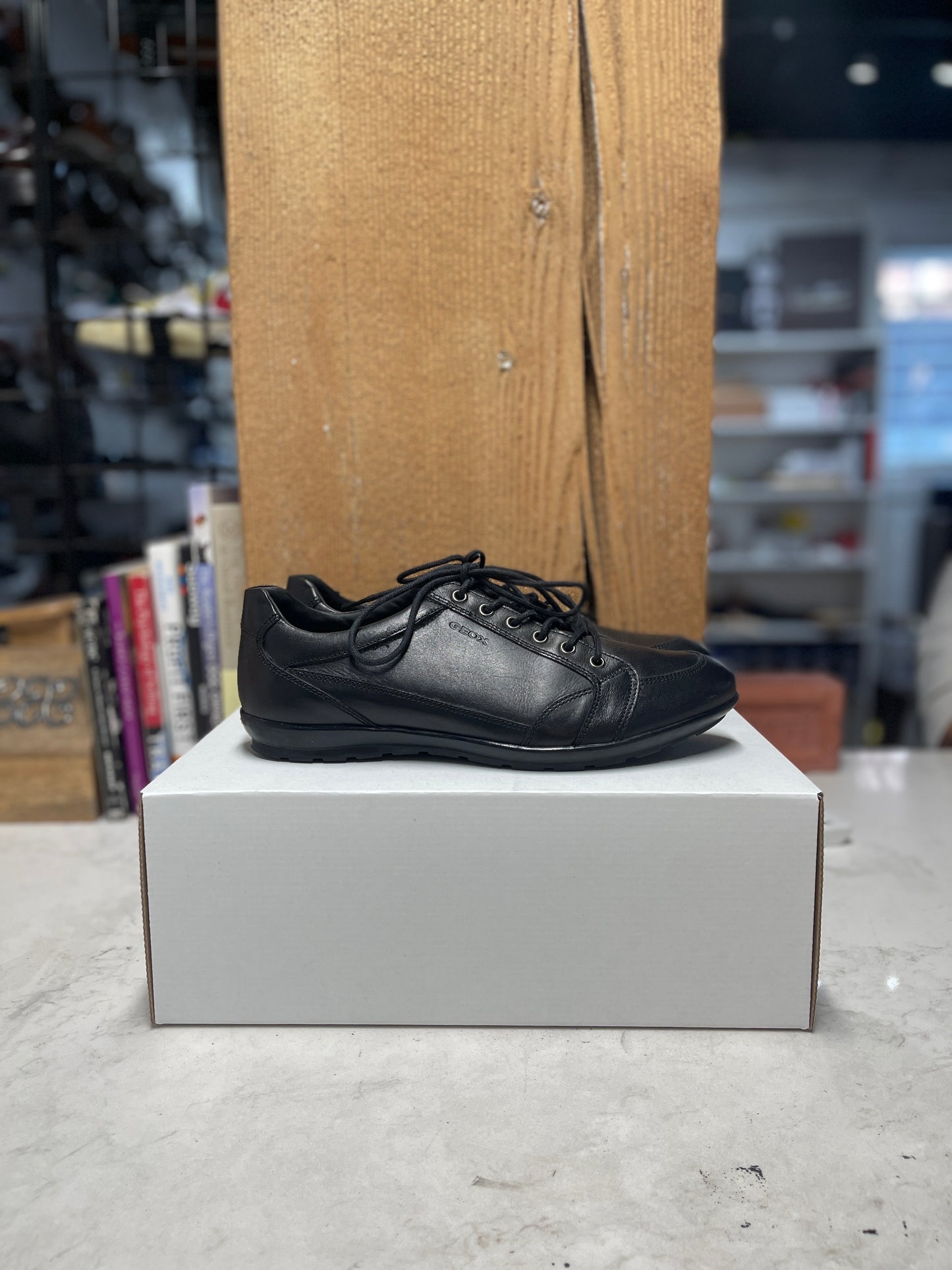Black Leather Geox Sneakers (Size 10)
