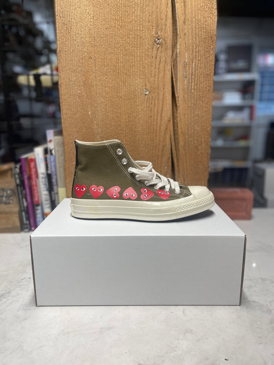 Comme Des Garcons Olive Hightop Sneakers (Size 7)