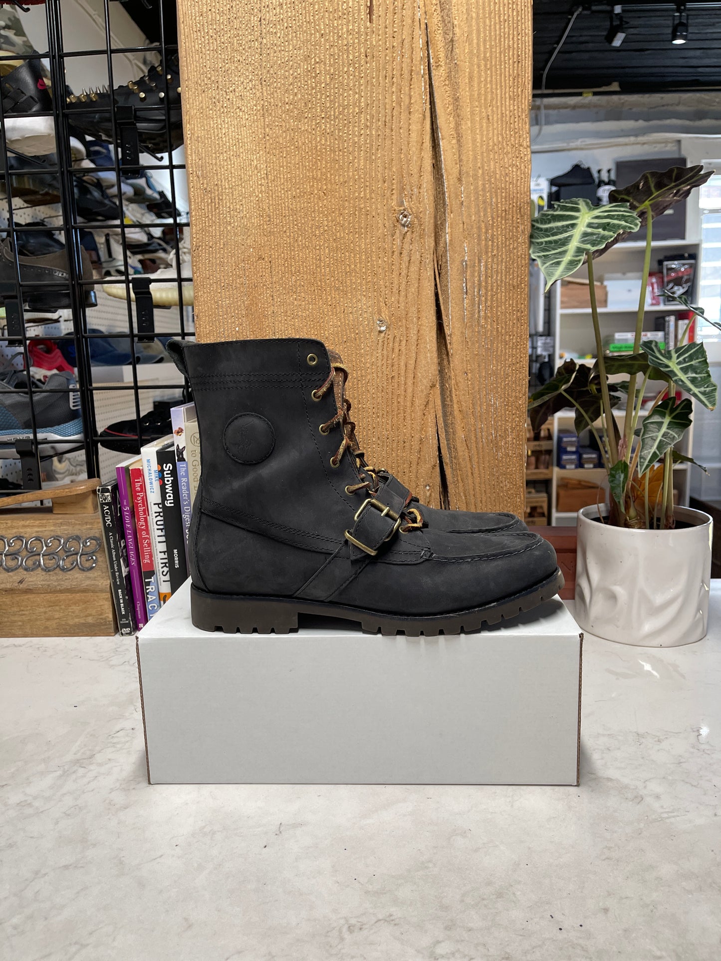 Ralph Lauren Black Leather Boots (Size 12)